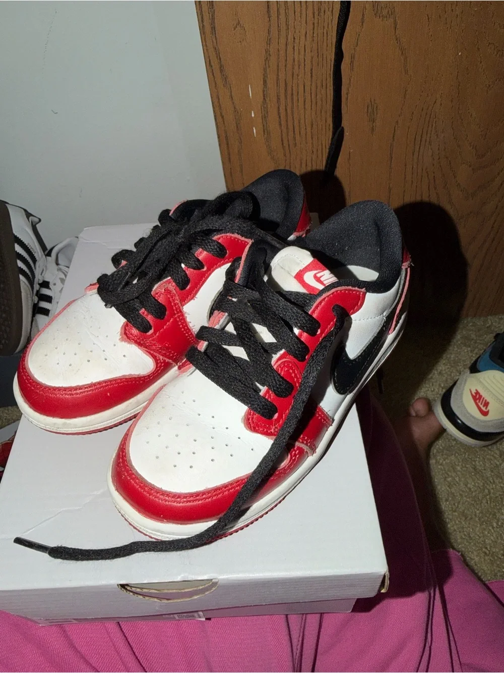 Nike Kids Red, White & Black Low-Top Sneakers